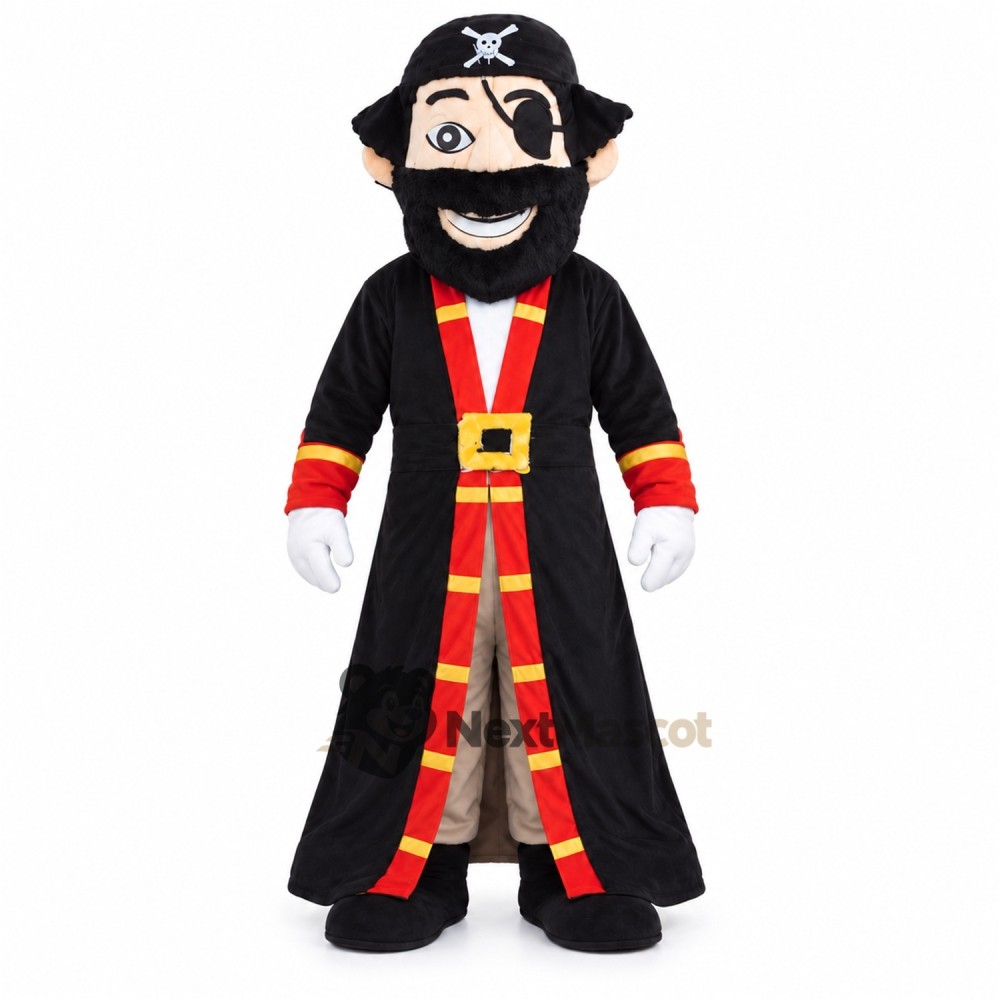 Pirate Captain Mascot Costume - Black Coat Pirate Captain Mascot Costume - Black Coat