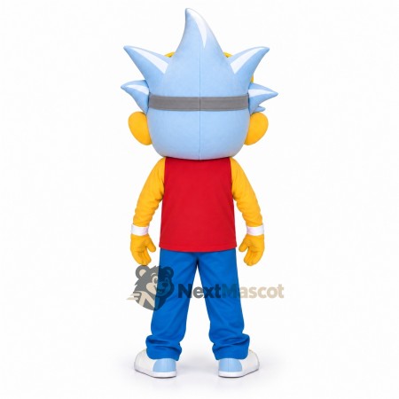 Boy Mascot Costume - Silver Hair, Goggles Boy Mascot Costume - Silver Hair, Goggles