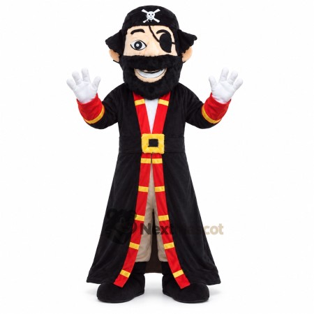 Pirate Captain Mascot Costume - Black Coat Pirate Captain Mascot Costume - Black Coat