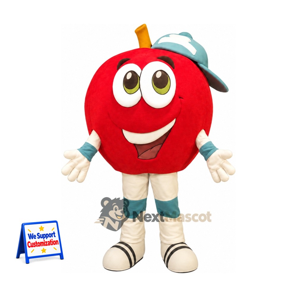 Apple Mascot Costume - Red, Cap Apple Mascot Costume - Red, Cap