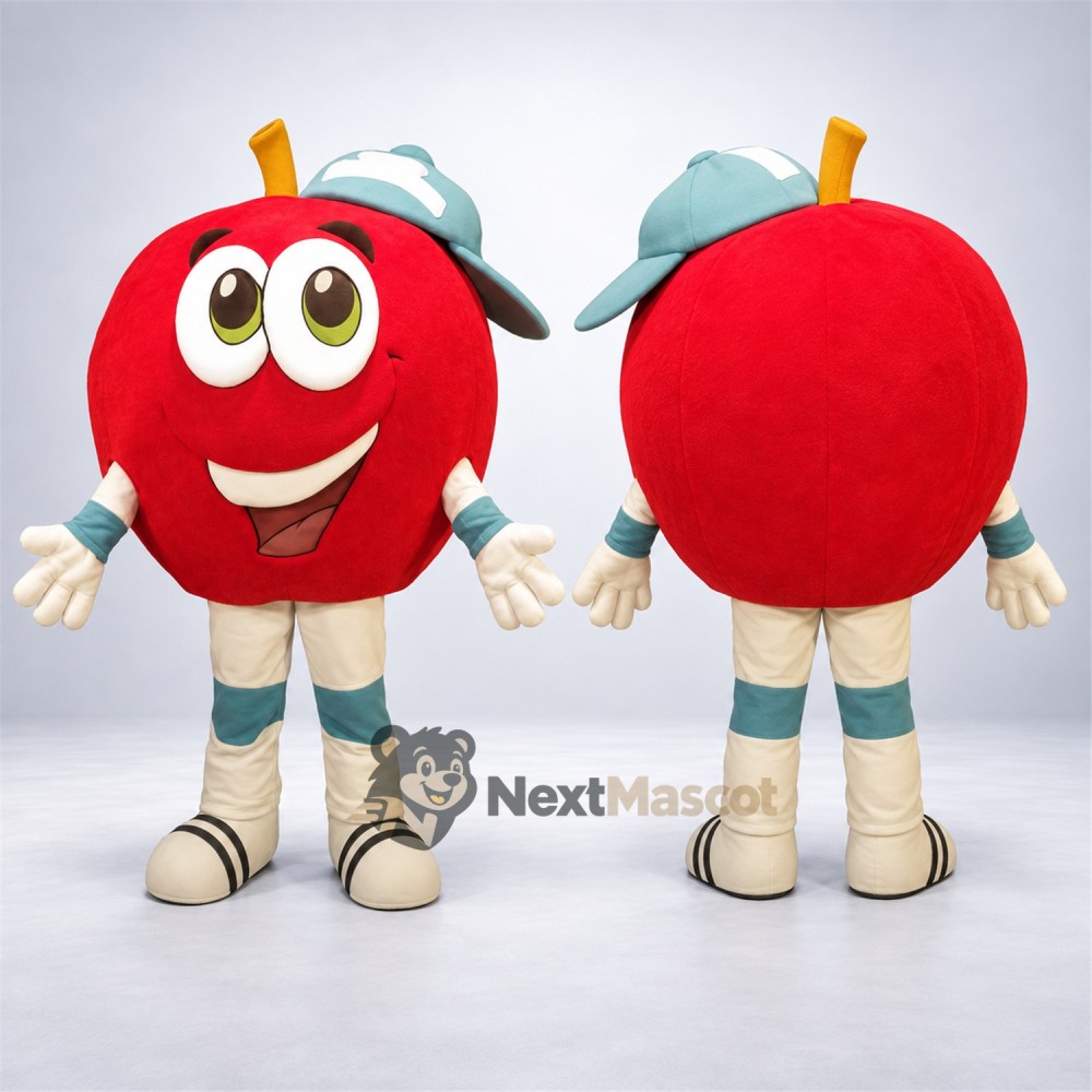 Apple Mascot Costume - Red, Cap Apple Mascot Costume - Red, Cap