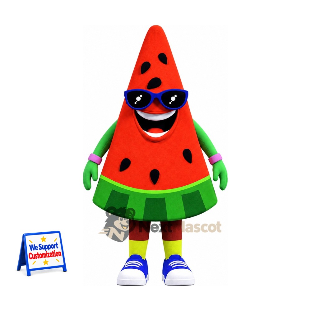 Watermelon Slice Mascot Costume Watermelon Slice Mascot Costume