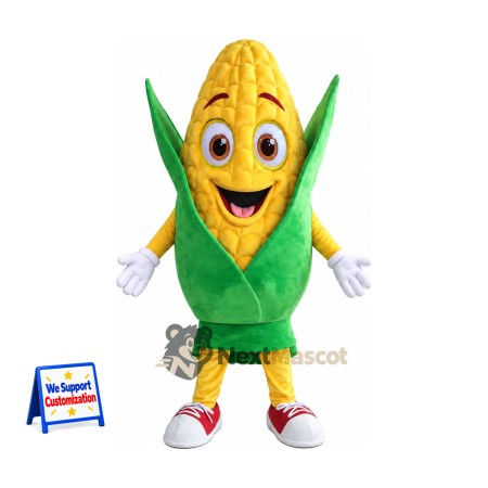 Corn Mascot Costume - White Gloves and Red Sneakers Corn Mascot Costume - White Gloves and Red Sneakers