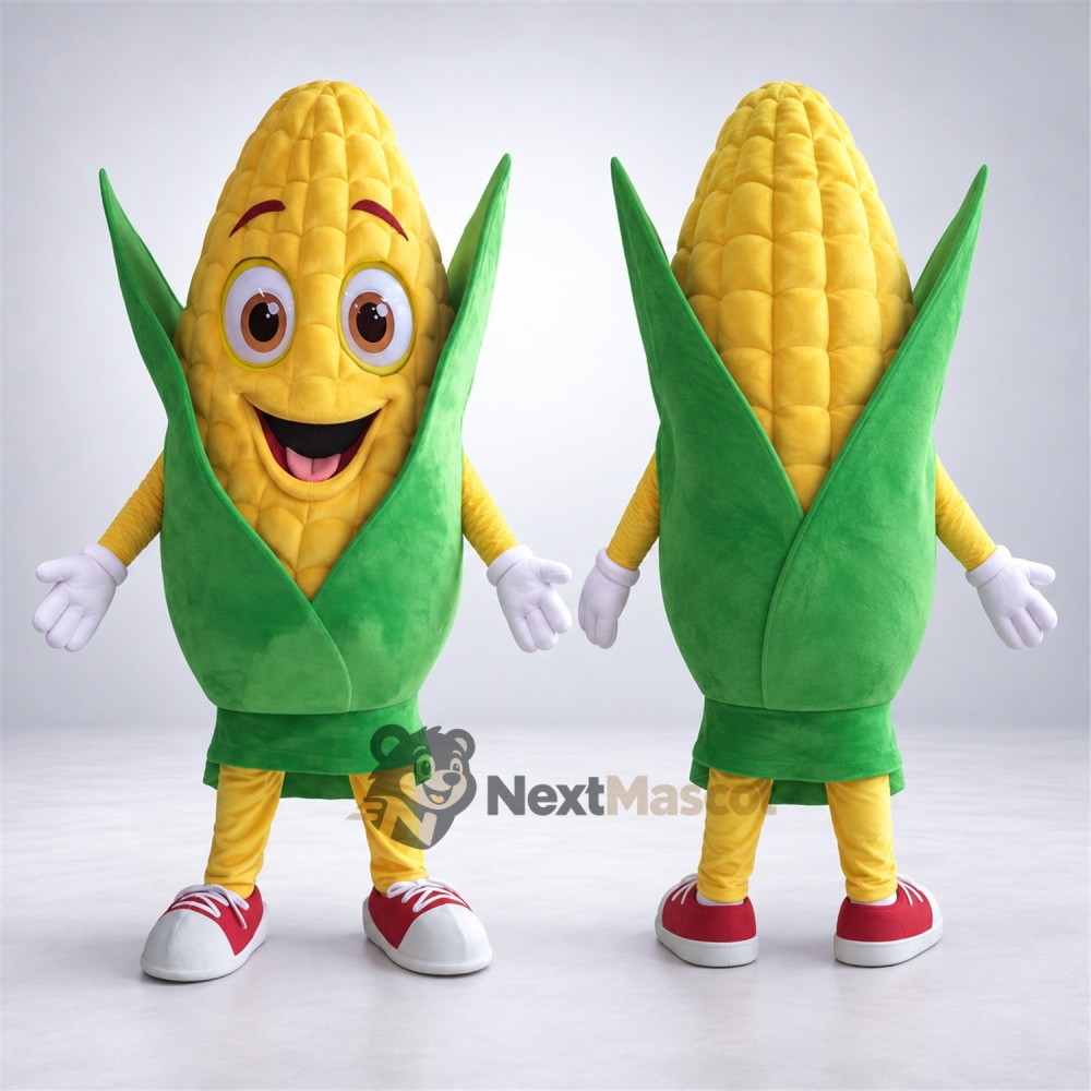 Corn Mascot Costume - White Gloves and Red Sneakers Corn Mascot Costume - White Gloves and Red Sneakers