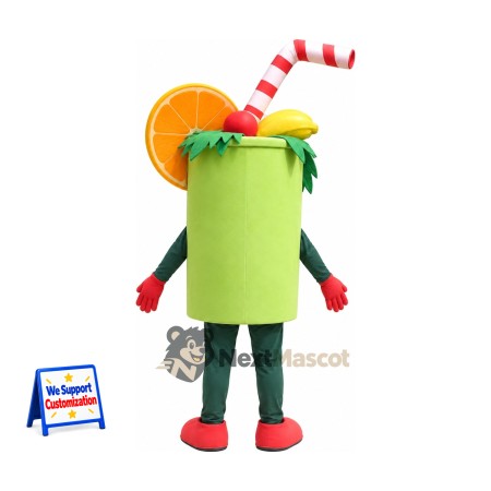 Juice Cup Mascot Costume - Green Juice Cup Mascot Costume - Green