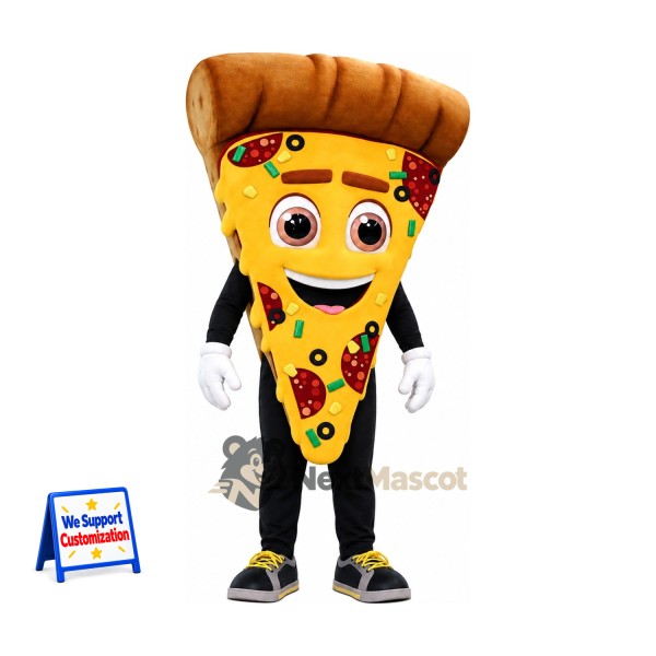 Pizza Slice Mascot Costume - Black Legs and Sneakers