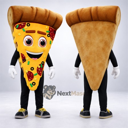 Pizza Slice Mascot Costume - Black Legs and Sneakers Pizza Slice Mascot Costume - Black Legs and Sneakers