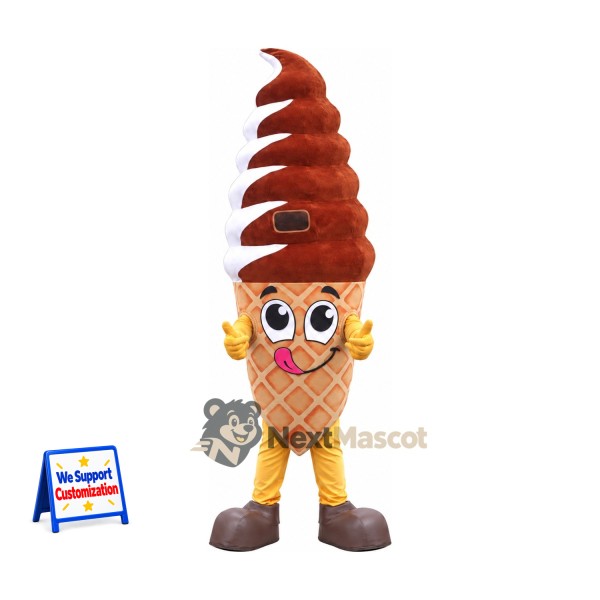 Chocolate Ice Cream Cone Mascot Costume