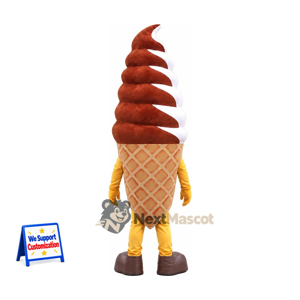 Chocolate Ice Cream Cone Mascot Costume Chocolate Ice Cream Cone Mascot Costume
