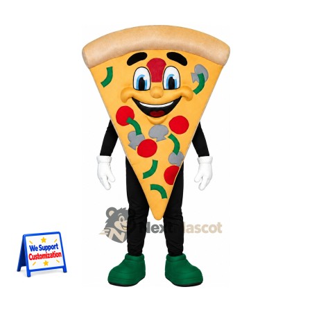 Pizza Slice Mascot Costume - Green Boots Pizza Slice Mascot Costume - Green Boots