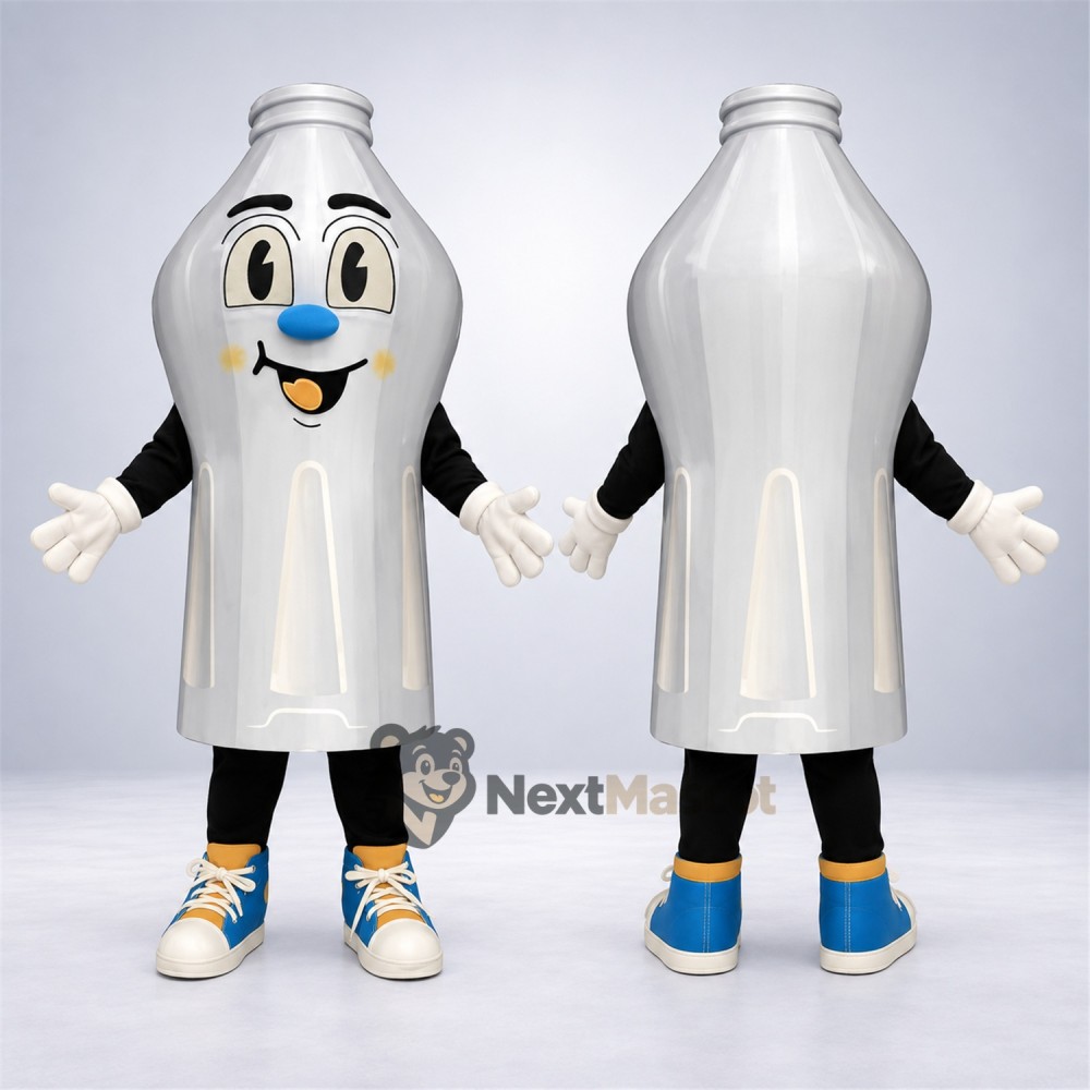 Bottle Mascot Costume - Silver for Parades Bottle Mascot Costume - Silver for Parades