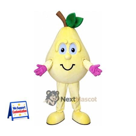 Pear Mascot Costume - Pink Gloves Pear Mascot Costume - Pink Gloves