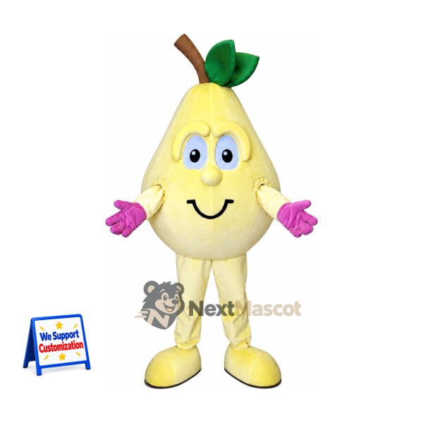 Pear Mascot Costume - Pink Gloves