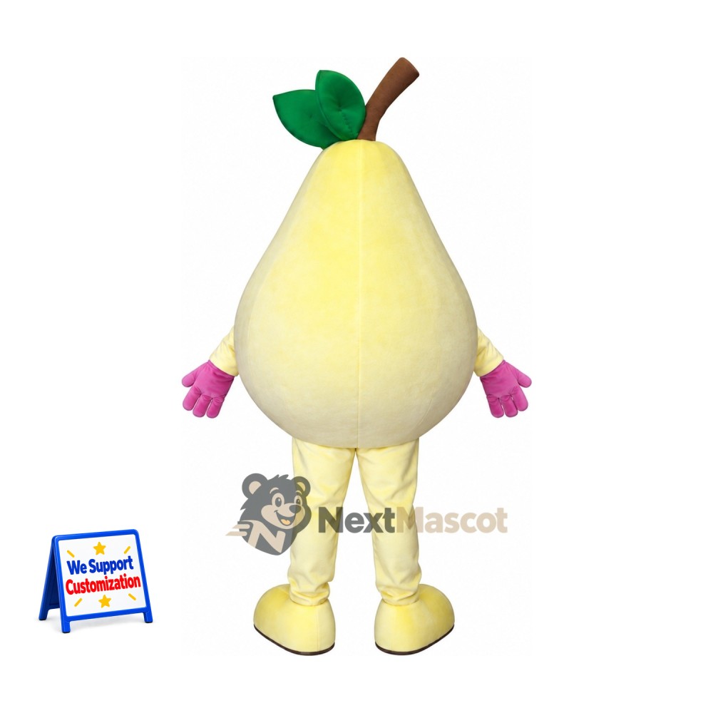 Pear Mascot Costume - Pink Gloves Pear Mascot Costume - Pink Gloves