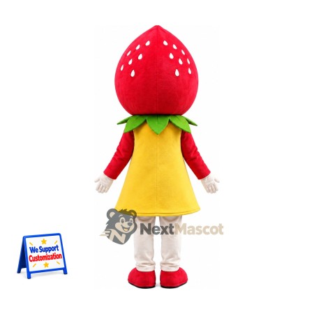 Strawberry Head Girl Mascot Costume Strawberry Head Girl Mascot Costume