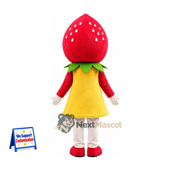 Strawberry Head Girl Mascot Costume Strawberry Head Girl Mascot Costume