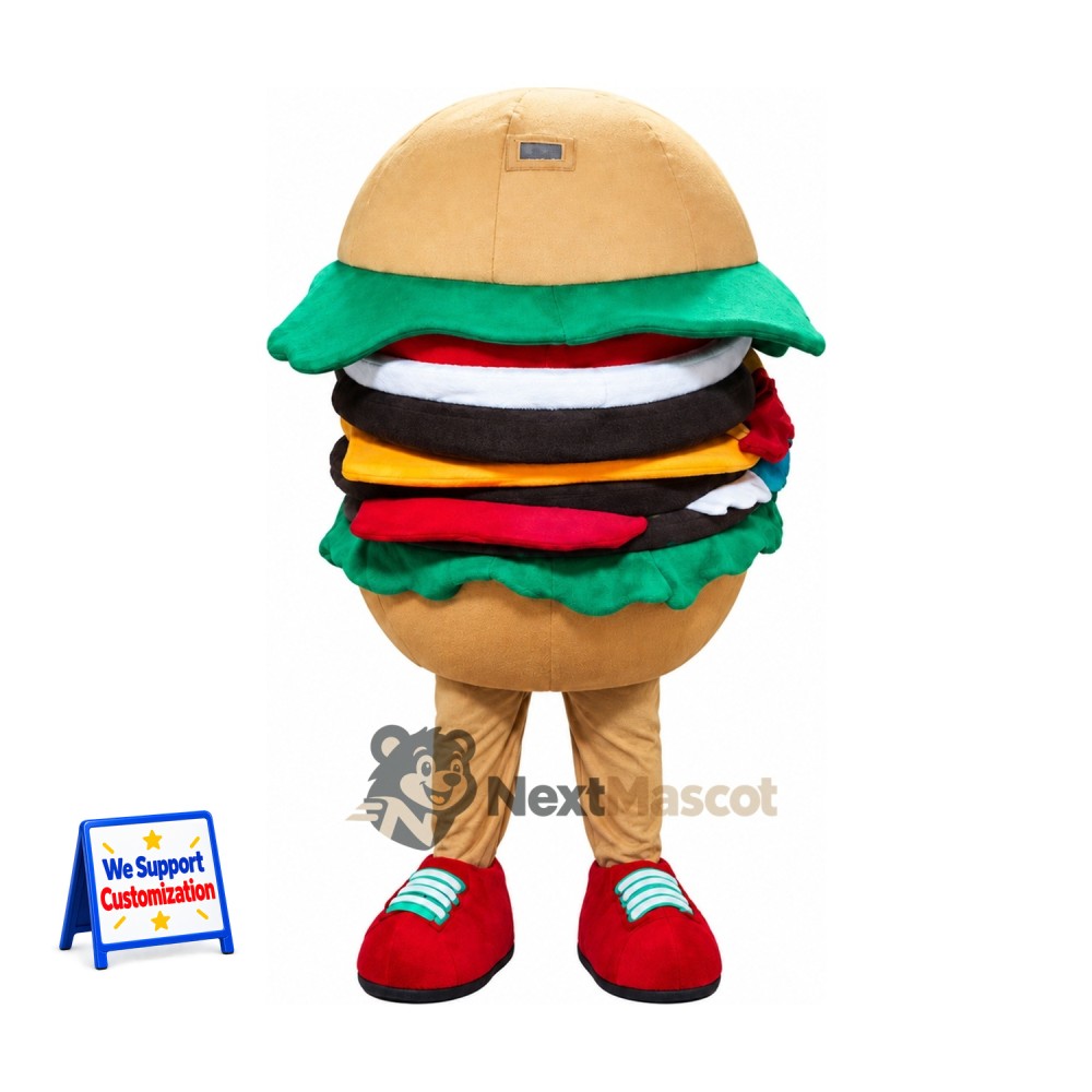Burger Mascot Costume for Food Festivals Burger Mascot Costume for Food Festivals