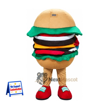 Burger Mascot Costume for Food Festivals Burger Mascot Costume for Food Festivals