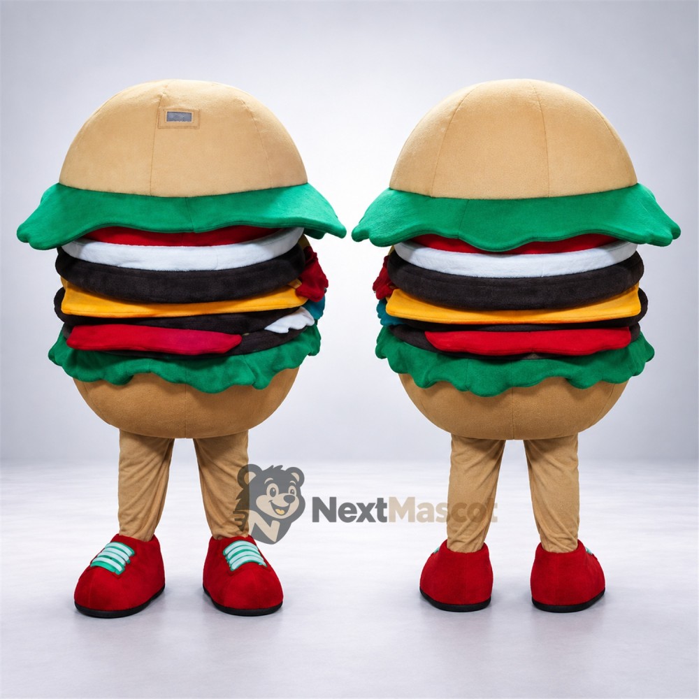 Burger Mascot Costume for Food Festivals Burger Mascot Costume for Food Festivals