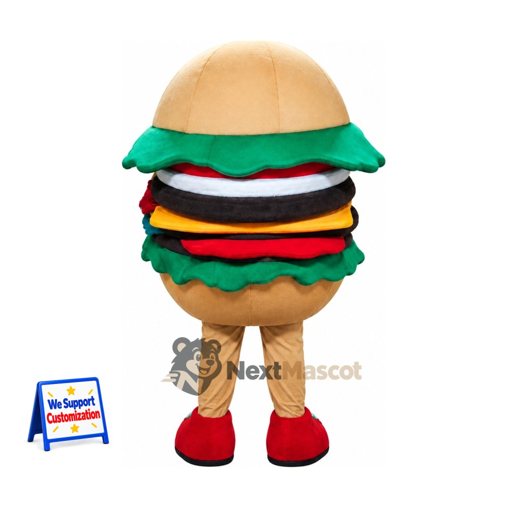 Burger Mascot Costume for Food Festivals Burger Mascot Costume for Food Festivals