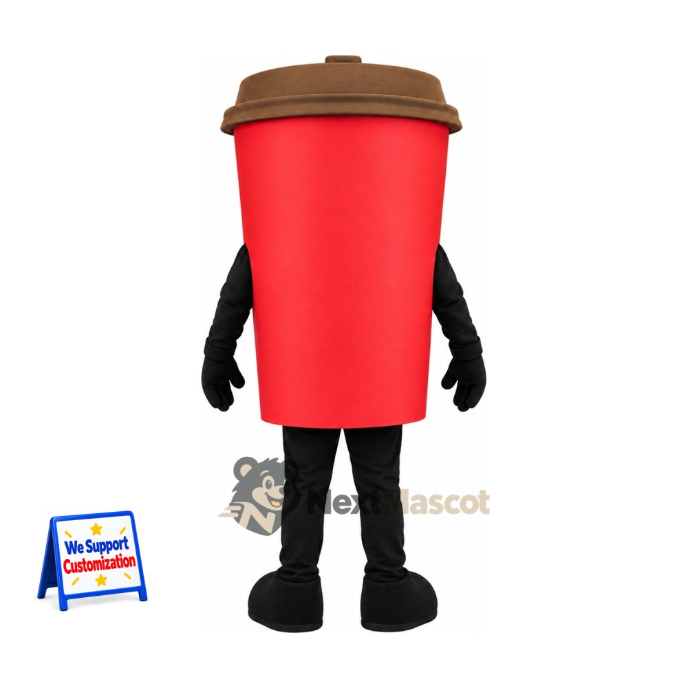 Coffee Cup Mascot Costume - Red Coffee Cup Mascot Costume - Red