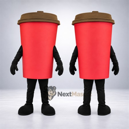 Coffee Cup Mascot Costume - Red Coffee Cup Mascot Costume - Red