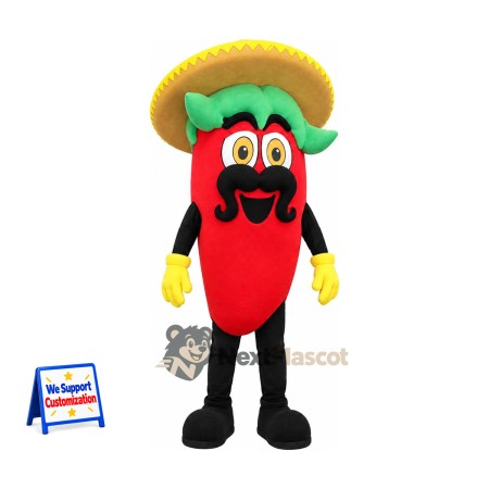 Chili Pepper Mascot Costume - Sombrero