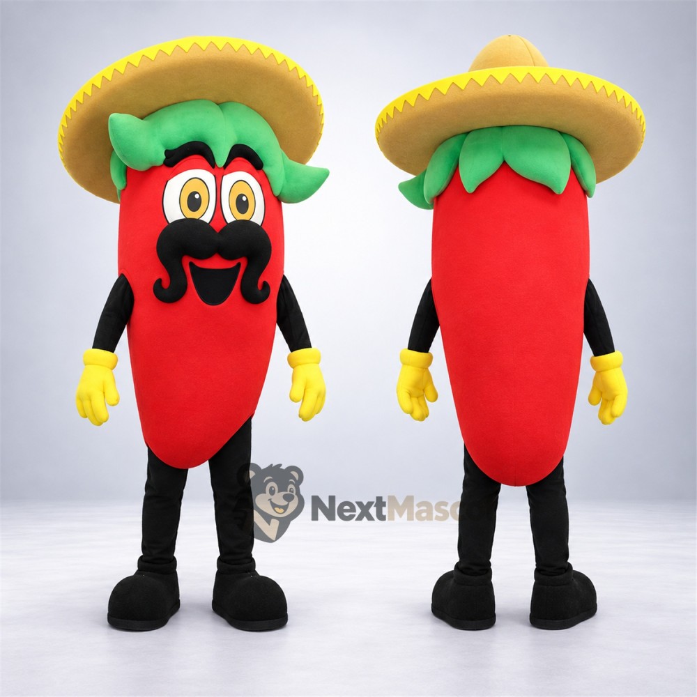 Chili Pepper Mascot Costume - Sombrero