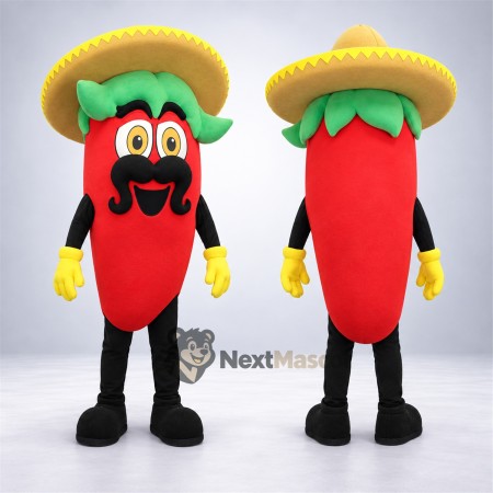 Chili Pepper Mascot Costume - Sombrero