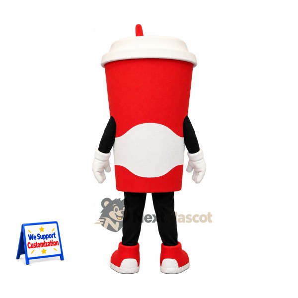 Drink Cup Mascot Costume - Red Drink Cup Mascot Costume - Red