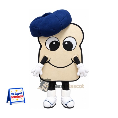 Bread Mascot Costume - Blue Cap Bread Mascot Costume - Blue Cap
