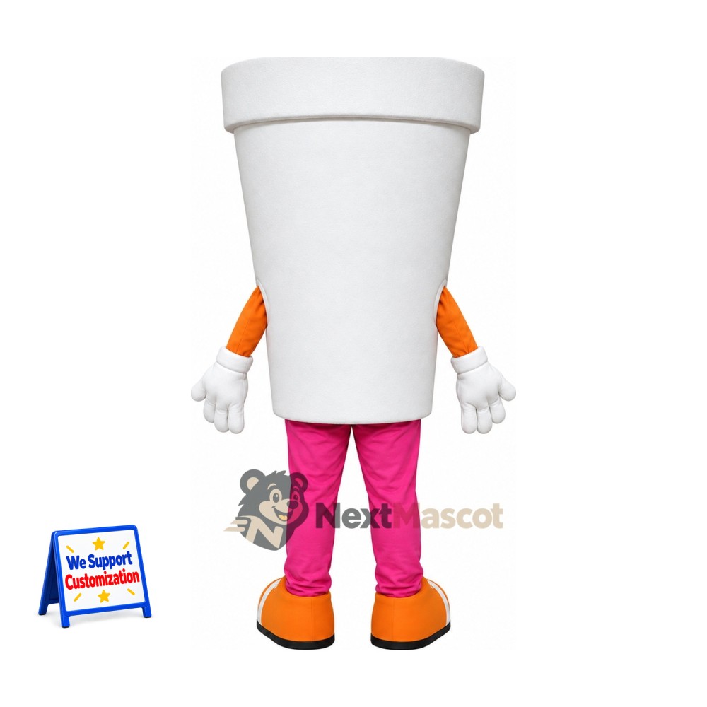 Cup Mascot Costume - White Cup Mascot Costume - White