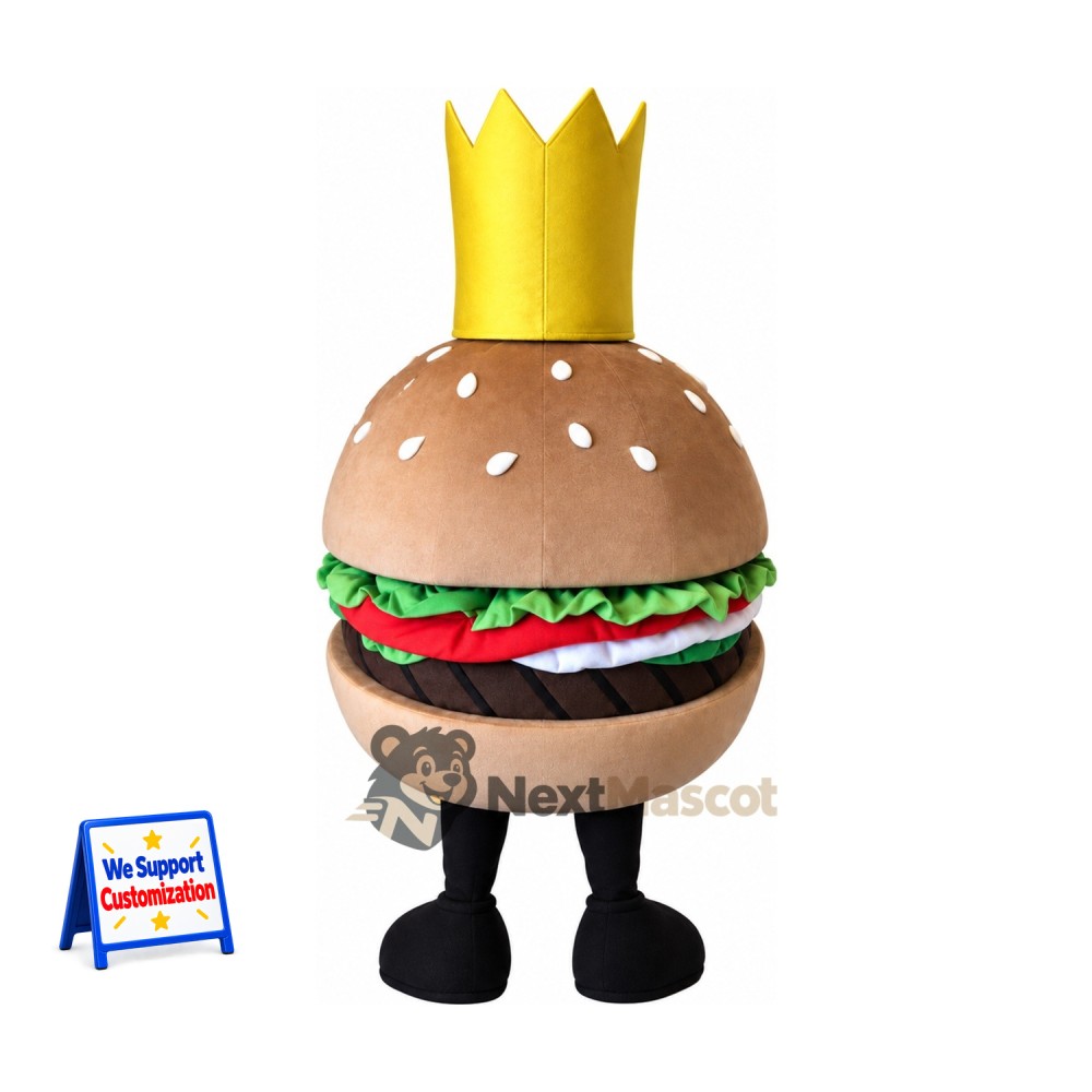 Burger Mascot Costume - Crown Burger Mascot Costume - Crown