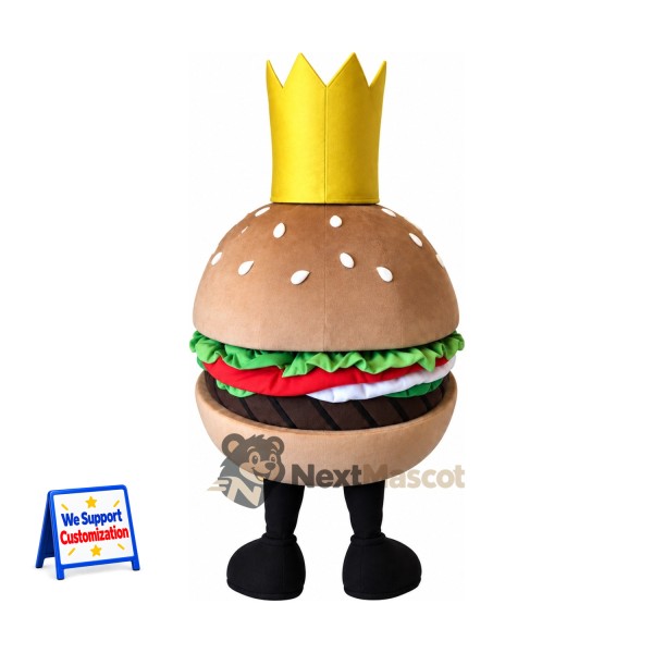 Burger Mascot Costume - Crown Burger Mascot Costume - Crown
