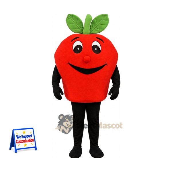 Apple Mascot Costume - Red, Black Arms and Legs