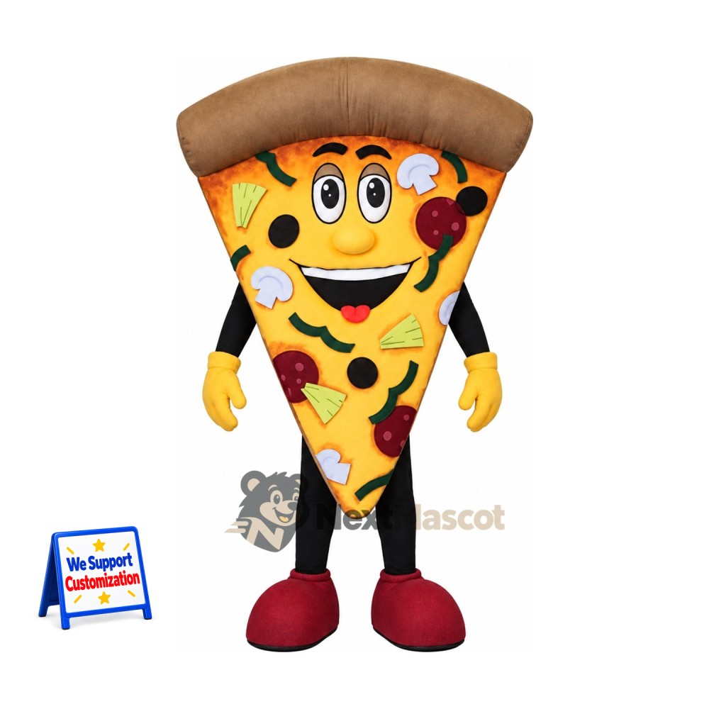 Pizza Slice Mascot Costume - Red Shoes Pizza Slice Mascot Costume - Red Shoes