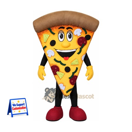 Pizza Slice Mascot Costume - Red Shoes Pizza Slice Mascot Costume - Red Shoes