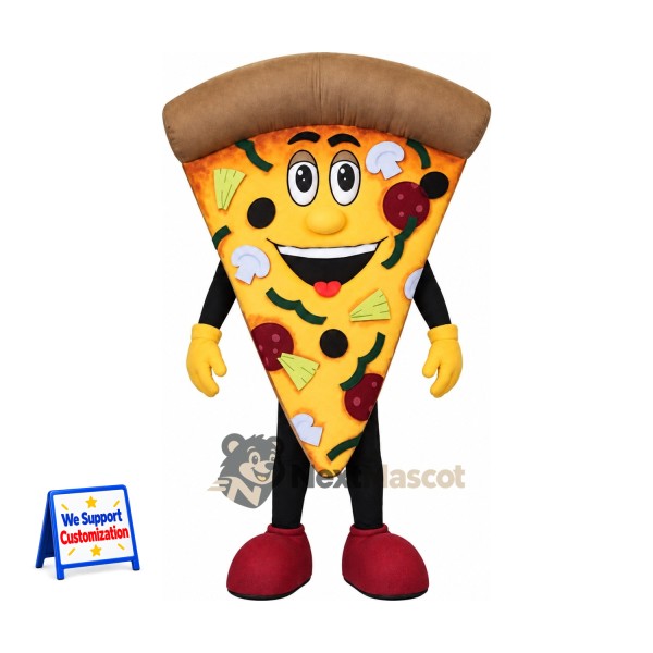 Pizza Slice Mascot Costume - Red Shoes