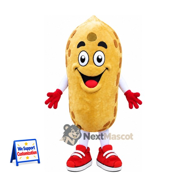 Potato Mascot Costume - Red Gloves and Sneakers