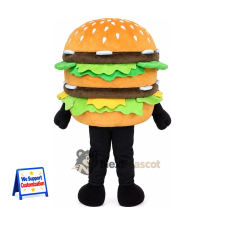 Double Burger Mascot Costume Double Burger Mascot Costume
