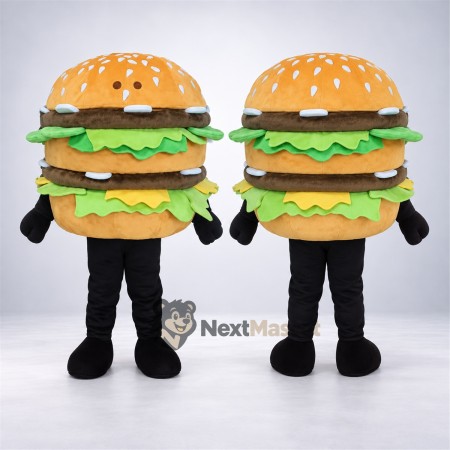 Double Burger Mascot Costume Double Burger Mascot Costume