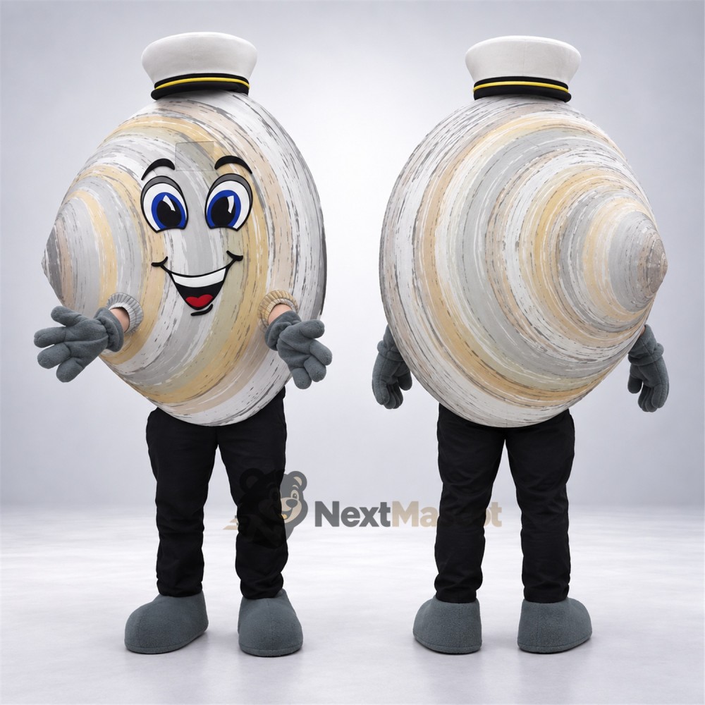 Spiral Seashell Mascot Costume - Black Legs Spiral Seashell Mascot Costume - Black Legs