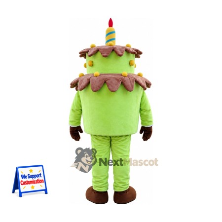 Birthday Cake Mascot Costume - Green Birthday Cake Mascot Costume - Green
