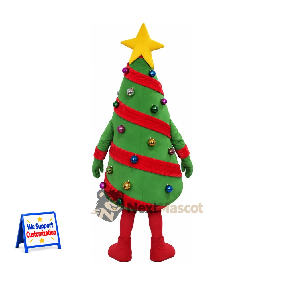 Christmas Tree Mascot Costume for Winter Festivals
