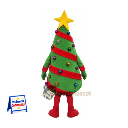 Christmas Tree Mascot Costume for Winter Festivals