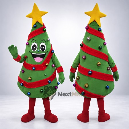 Christmas Tree Mascot Costume for Winter Festivals