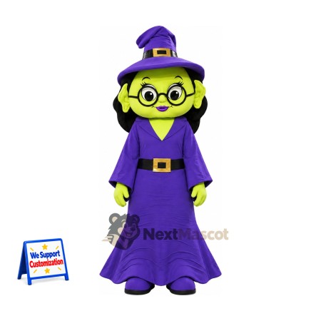 Witch Mascot Costume - Purple Dress Witch Mascot Costume - Purple Dress