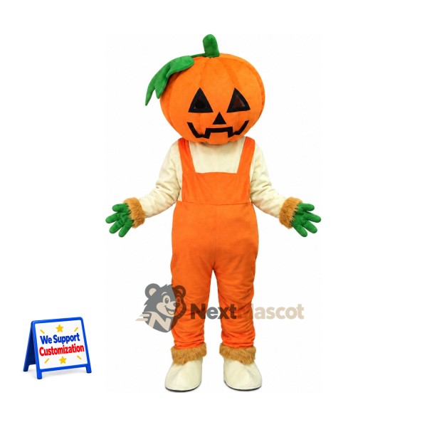 Pumpkin Mascot Costume - Orange Overalls