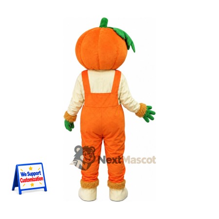 Pumpkin Mascot Costume - Orange Overalls Pumpkin Mascot Costume - Orange Overalls