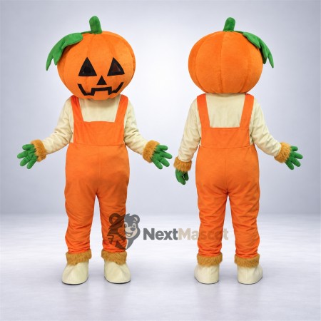 Pumpkin Mascot Costume - Orange Overalls Pumpkin Mascot Costume - Orange Overalls